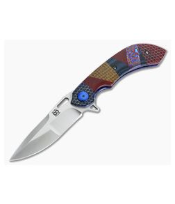 Olamic Cutlery Wayfarer Compact Patchwork Red/Blue One Off