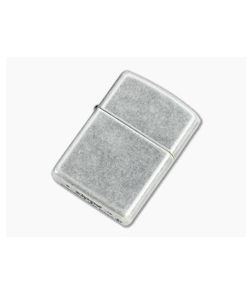 Zippo Windproof Lighter Antiqued Finish Silver Armor Case 