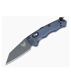 Benchmade Auto Immunity Axis Lock Automatic Textured Crater Blue Aluminum Handles Black CPM-M4 Wharncliffe 2900BK