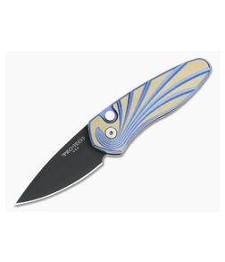 Protech Sprint Custom Auto 3D Bronze & Blue Titanium Wave