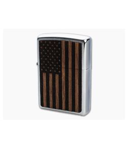 Zippo Windproof Lighter Woodchuck USA American Flag 29966