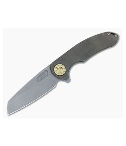 Curtiss Knives F3 Large Bronze Titanium Blasted MagnaCut Wharncliffe Flipper CK-29