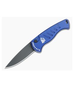 Piranha P2 Fingerling Tactical Automatic Blue Aluminum Handle Black PVD 154CM Drop Point 2BT