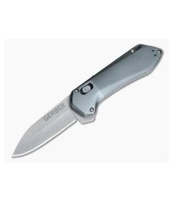 Gerber Highbrow Compact Grey Stonewashed Plain Assisted Flipper 30-001518N