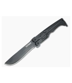 Gerber Doubledown Black 420HC Black Polymer Folding Machete 30-001530N