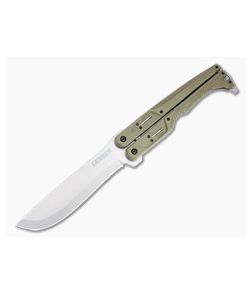 Gerber Doubledown Stonewashed 420HC Green Polymer Folding Machete 30-001533N