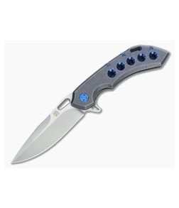 Olamic Cutlery Wayfarer 247 Blue Stonewash Titanium Frame Lock Flipper