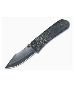 Burr Oak Custom Harpoon Mini Folder Marble Carbon Fiber