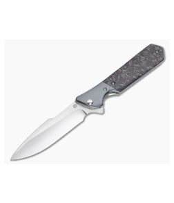 Olamic Cutlery Rainmaker Red Shred Carbon Fiber with Zirconium Bolsters