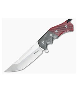 Randy Doucette Shogun Red C-Tek and Carbon Fiber CPM 10V Fixed Blade with Gosolov Bead