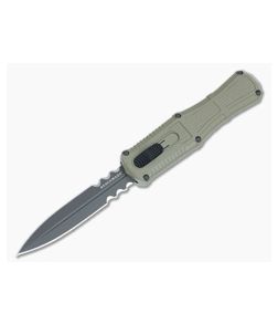 Benchmade Claymore OTF Ranger Green Part Serrated D/E Knife 3370SGY-1