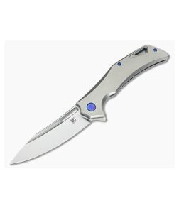 Olamic Cutlery Swish Flipper Matte Ti Blue Accent Satin Elmax