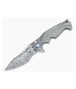 Brian Tighe Custom Tighe Breaker Damasteel Recurve Integral Titanium Flipper