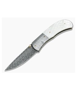 John W. Smith Custom Gentleman's Folder Pearl and Damascus