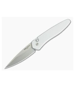 Protech Newport Solid Silver Stonewashed S35VN Automatic 3401