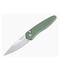 Protech Newport Solid Green Stonewashed S35VN Automatic 3405-GREEN