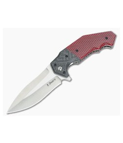 Randy Doucette Interceptor Red C-Tek and Carbon Fiber M390 Flipper 