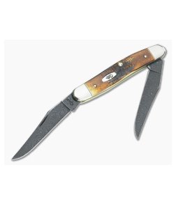 Case Muskrat Damascus Bone Stag Handles 34803