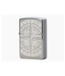 Zippo Windproof Lighter Engraved Compass Black Ice 