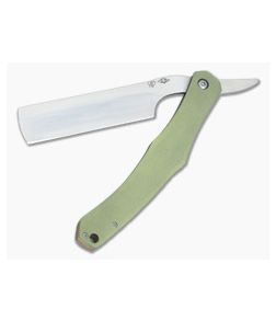 Smith Frederick Custom Straight Razor Green Titanium Satin Blade