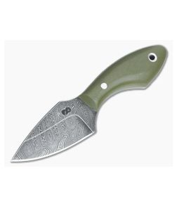 Olamic Cutlery Spear Point Neck Knife Green G10 with Kydex Sheath