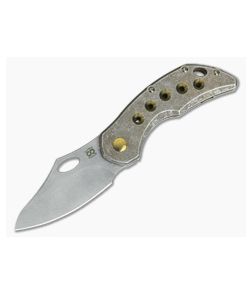 Olamic Cutlery Busker Semper 5 Hole Bronze Stonewash M390 Top Flipper