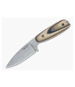 Bradford Guardian3.5 Full Height Flat Grind Stonewashed Vanadis 4E 3D Microtextured G-Wood Fixed Blade