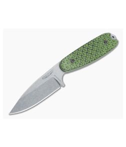 Bradford Guardian3.5 Sabre Grind Stonewashed Vanadis 4E Toxic Green/Black G10 Fixed Blade