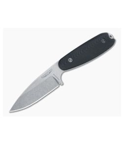 Bradford Guardian3.5 Sabre Grind Stonewashed Vanadis 4E 3D Black Micarta Fixed Blade