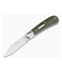 Hiroaki Ohta #124 Mini Clip Point Green Micarta Slip Joint Folder