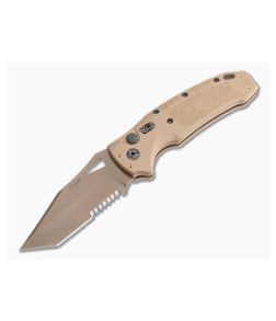 Hogue SIG K320A M17/M18 Tanto Serrated Coyote Tan S30V Polymer Button Lock Automatic 36323