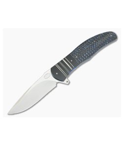 Herucus Blomerus LL 13 Blue and Silver LS Carbon Fiber Liner Lock Folder