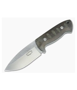 Steve Kelly S.K. Knives Custom Bushman S30V Fixed Blade Green Canvas Micarta