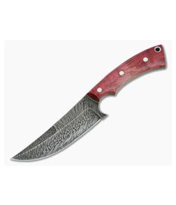 Olamic Cutlery Nero Red Karelian Birch HCVD Damascus Persian