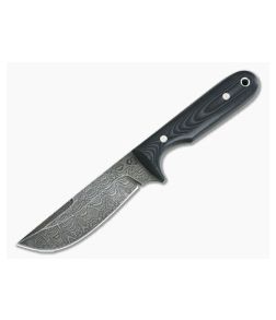 Olamic Cutlery Utility Skinner Black & Gray G10 HCVD Damascus Skinner