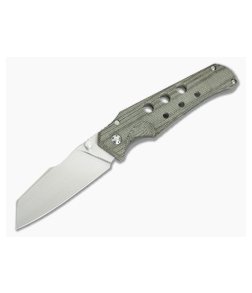 Jason Guthrie Custom Scout OD Green Micarta Titanium Frame Lock Satin M390 Wharncliffe