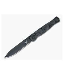 Benchmade SOCP Tactical AXIS Lock Black D2 Plain Edge CF-Elite Folding Combat Knife 391BK