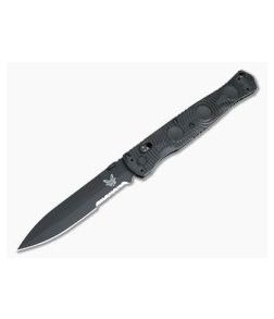 Benchmade SOCP Tactical AXIS Lock Black D2 Serrated CF-Elite Folding Combat Knife 391SBK