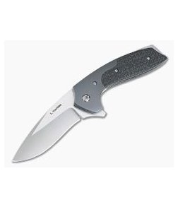 Les Voorhies Claymore Flipper Silver Lightening Strike Carbon Fiber S35VN 3930