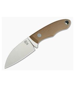 Tom Krein Custom Micro Chef Blasted Tan G10 Satin D2 EDC Fixed Blade