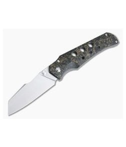 Jason Guthrie Custom Scout Gold Shred Carbon Fiber Titanium Frame Lock Satin M390 Wharncliffe