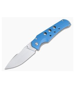 Jason Guthrie Custom Scout Blue G10 Titanium Frame Lock Satin M390 Harpoon Drop Point