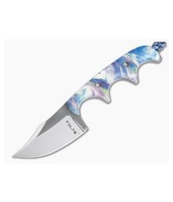 Alan Folts Custom Minimalist Bowie Neck Knife Two-tone CPM-154 Easter Custom Acrylic