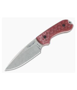 Bradford Guardian3 False Edge GPK Exclusive Stonewashed Rex 45 Red G10 Fixed Blade