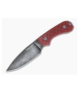 Bradford Knives Guardian3 Full Flat Grind Red G10 Nimbus 3V Fixed Blade Knife