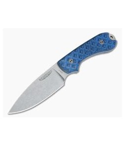 Bradford Knives Guardian3 Full Flat Grind Blue/Black G10 Stonewashed 3V Fixed Blade Knife