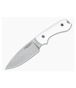 Bradford Knives Guardian3 Full Flat GPK Exclusive 3D White G10 Stonewashed 3V Fixed Blade Knife
