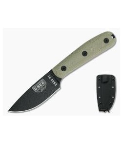 ESEE 3HM-K Black Plain Edge Rounded Handle Kydex Sheath