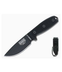 ESEE 3MIL Black Plain Blade Black G10 Black Sheath