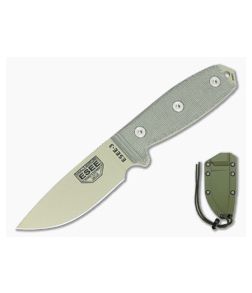 ESEE 3 Plain Edge Desert Tan Green Sheath